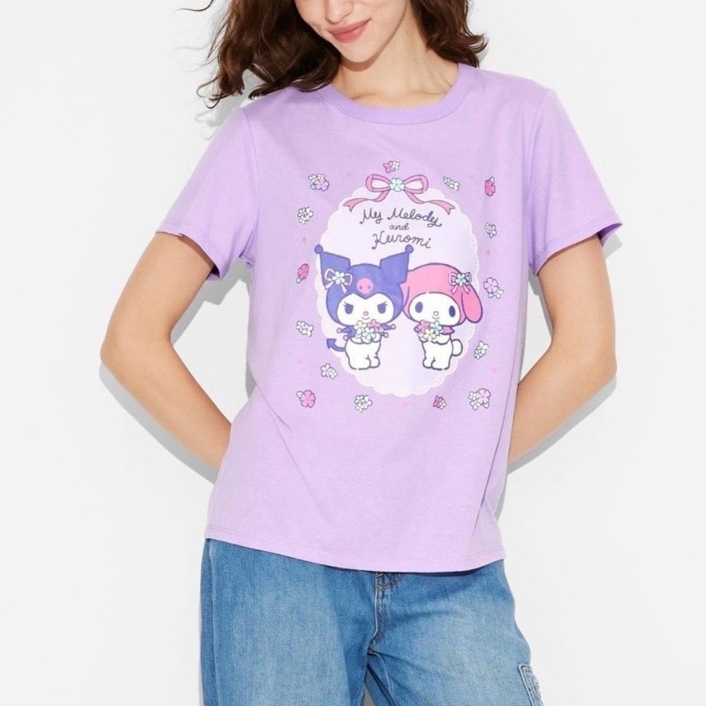 Sanrio My Melody and Kuromi Lilac Purple Tee Shirt Cute Kawaii Size XXL NWT